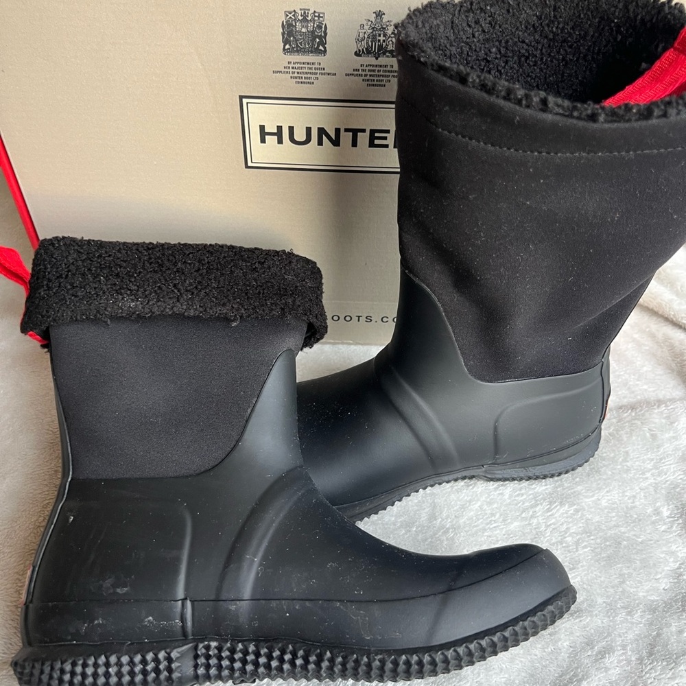 Hunter Black Fleece-Lined Boots